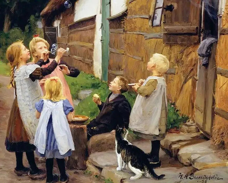 bolhas de sabão - H. A. Brendekilde