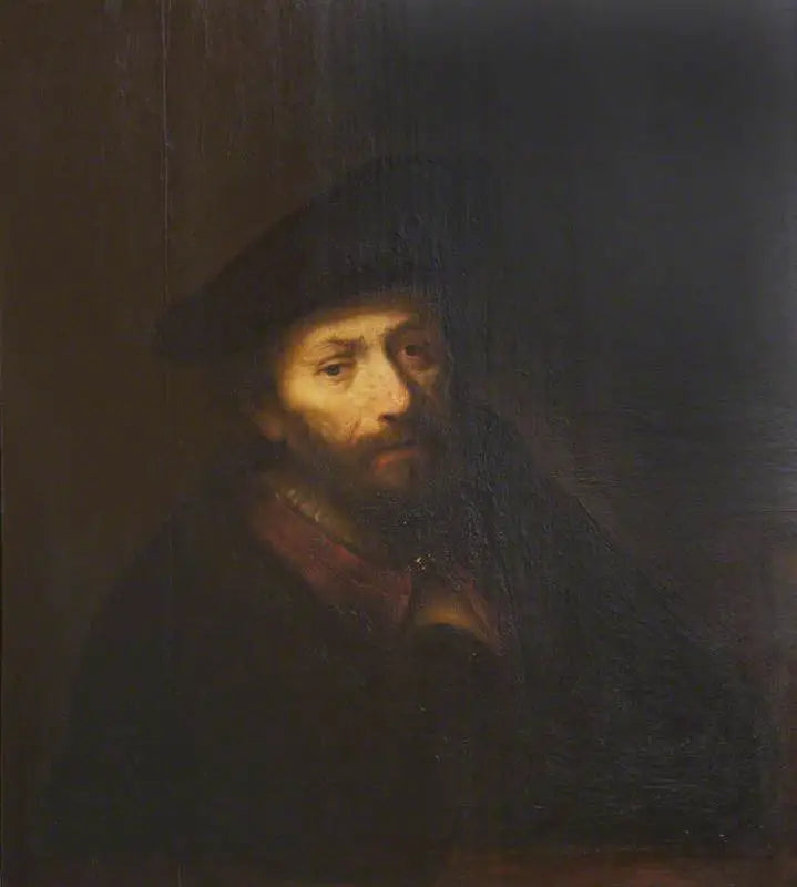 Busto de homem com barba e boina - Rembrandt