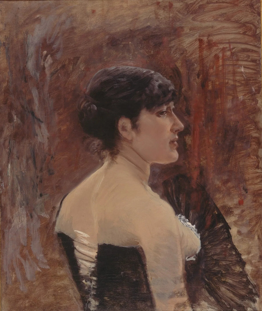 Busto de mulher com leque - Giuseppe De Nittis
