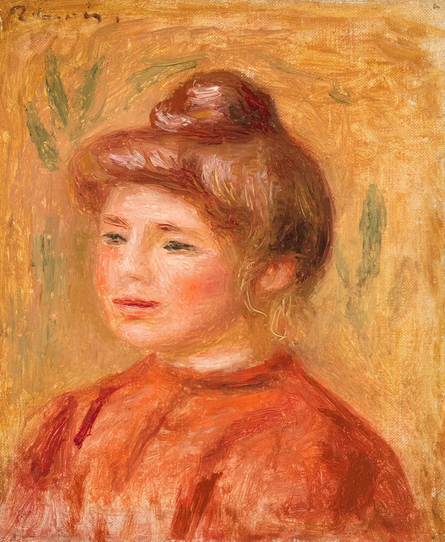Busto de mulher em vermelho - Pierre-Auguste Renoir