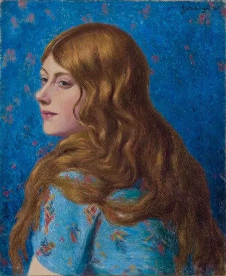 Busto de mulher ruiva vista de perfil - Federico Zandomeneghi