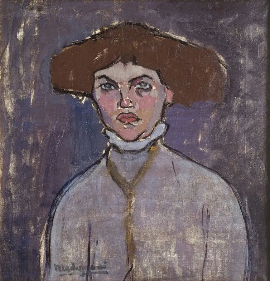 Buste de jeune femme - Amedeo Modigliani image 1 copie peinte à la main à l’huile