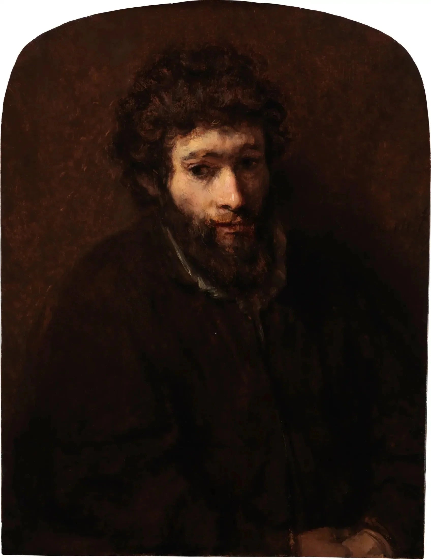 Buste d’un jeune homme barbu — Rembrandt, vers 1656–1658, The Leiden Collection