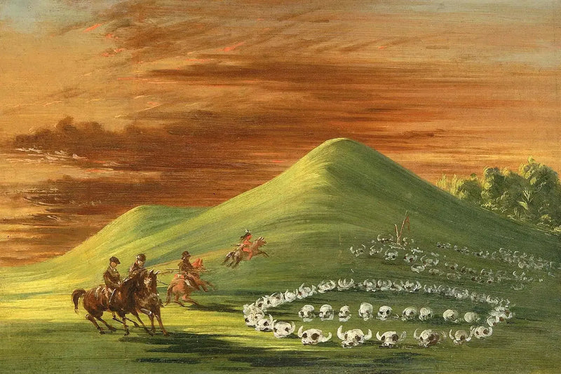Colina de Mort, cemitério sioux, Alto Missouri - George Catlin