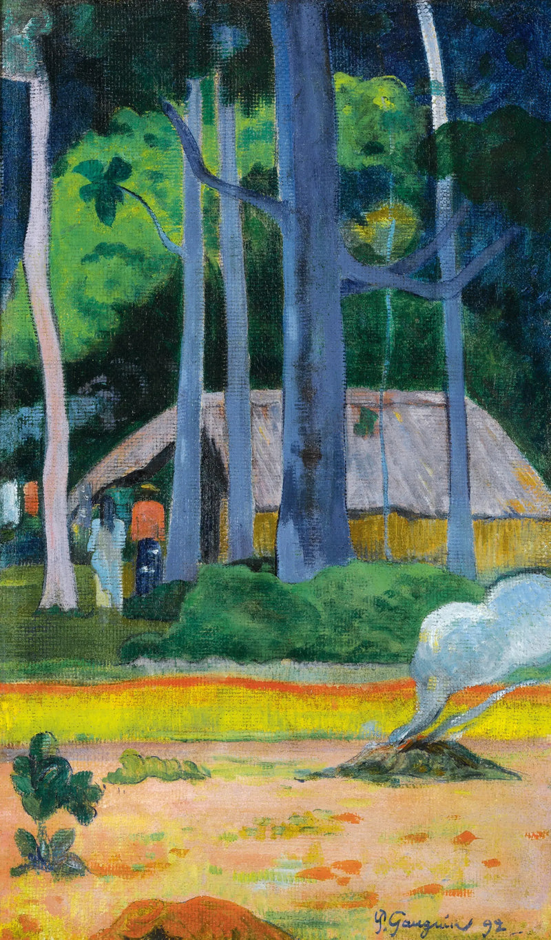 Cabana sob as árvores - Paul Gauguin