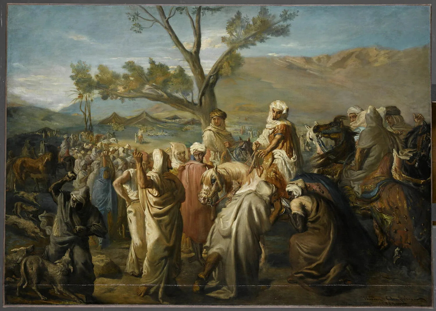 Caïd visitant un douar - Théodore Chassériau image 1 reproduction d’œuvre d’art à l’huile