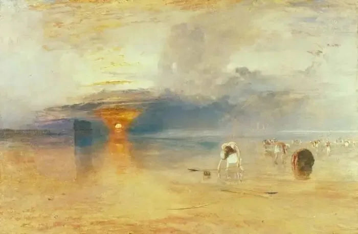 Areias de Calais na Baixa Maré - Poissards Coletando Iscas - J. M. W. Turner