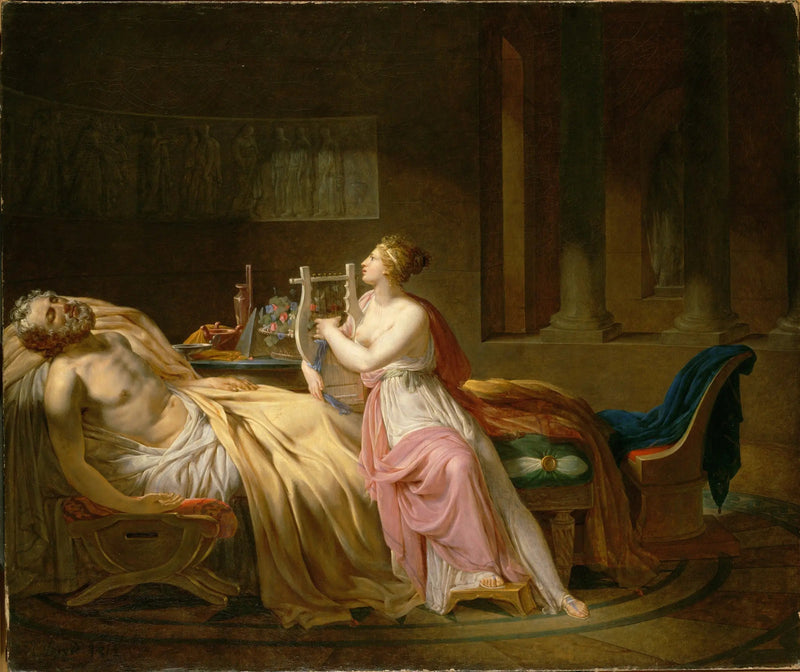 Calíope chorando Homero - Jacques-Louis David