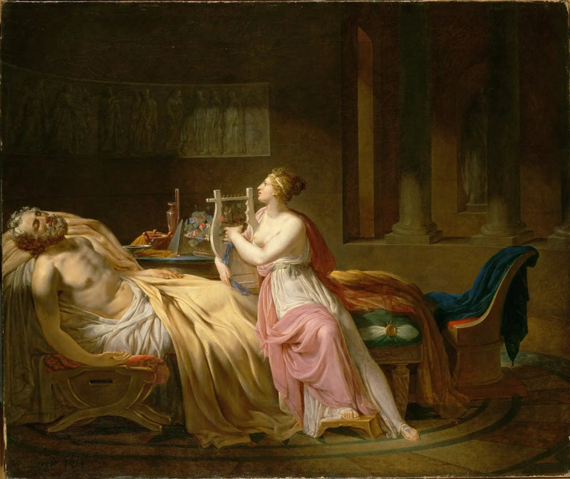 Calíope chorando Homero - Jacques-Louis David