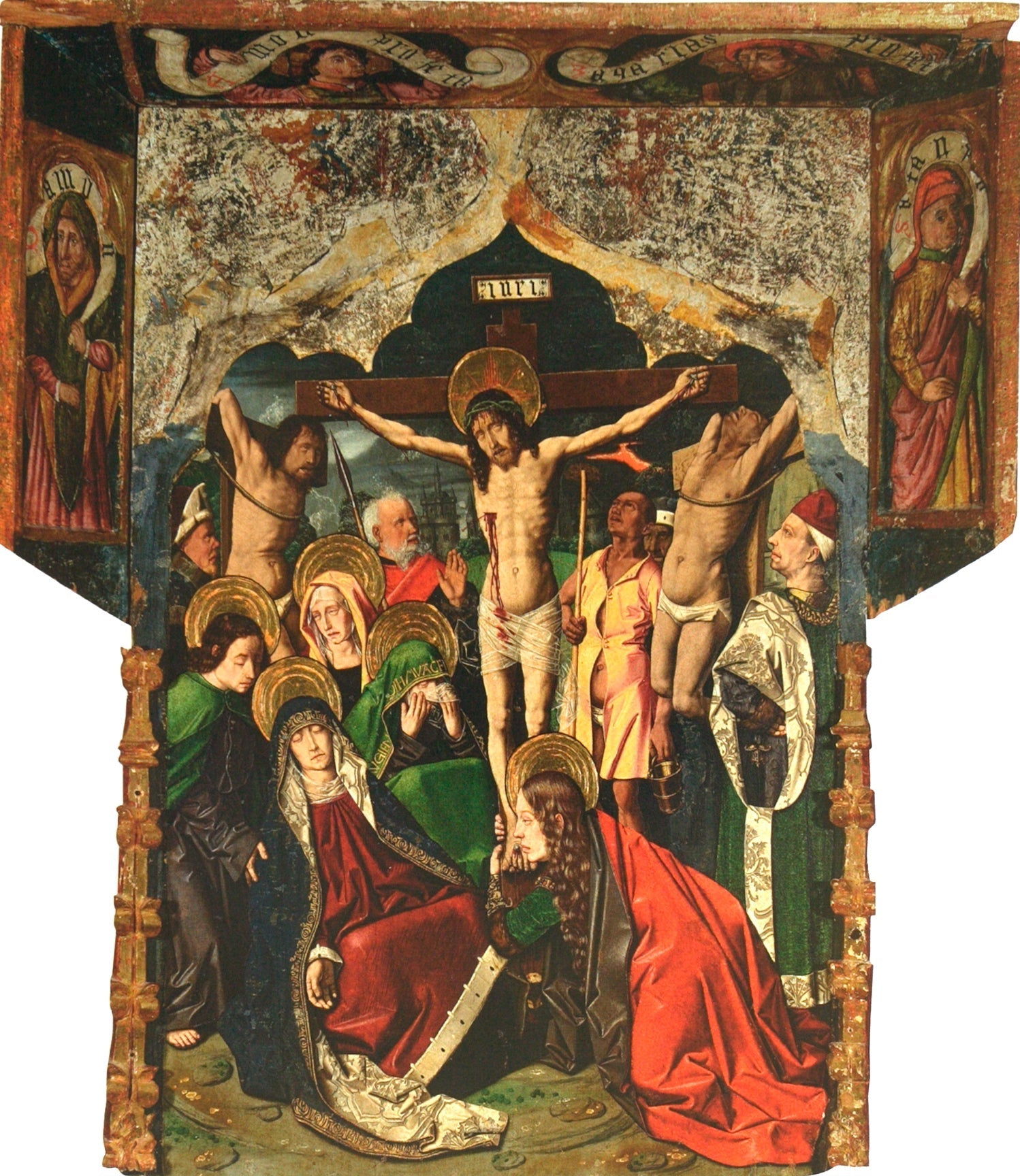 Calvaire du retable de Sainte Engratia - Bartolomé Bermejo image 1 reproduction de peinture à l’huile