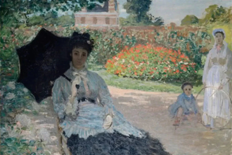 Camille no jardim com Jean e seu bom W280 - Claude Monet