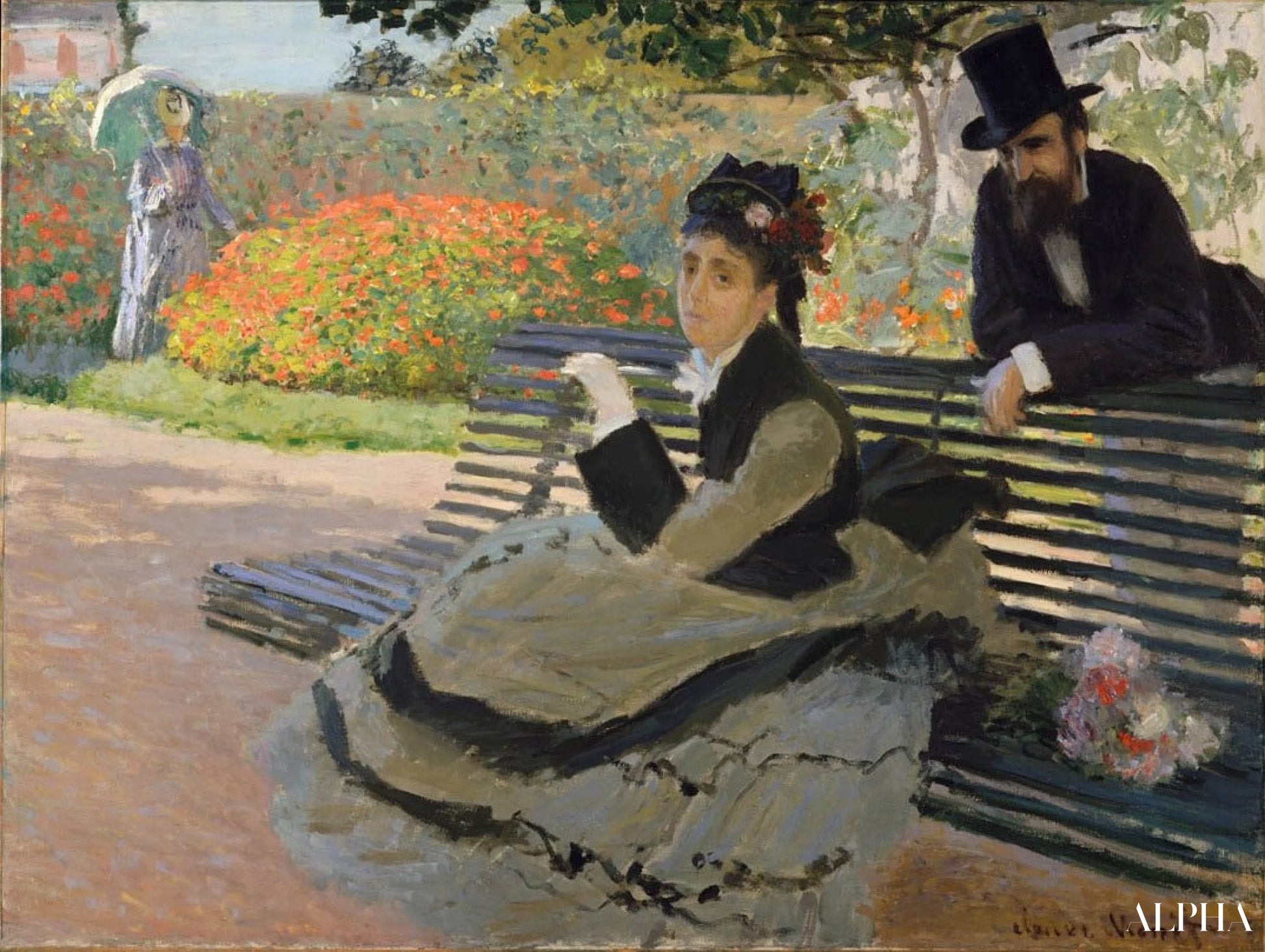 Camille sur un banc - Claude Monet - Reproductions de tableaux et peintures haut de gamme