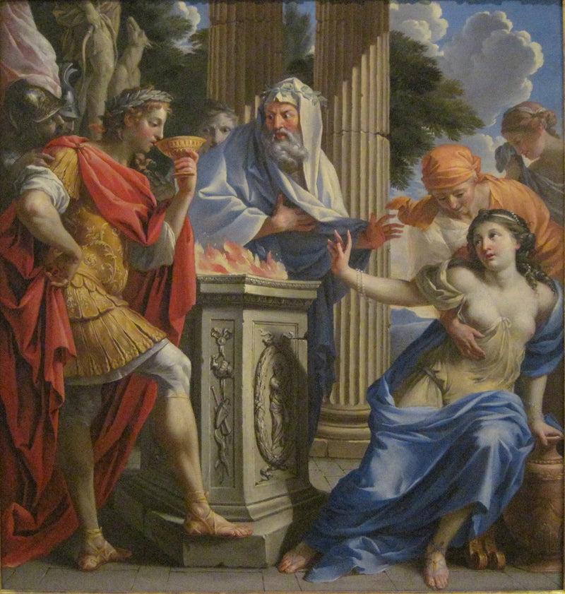 Camma oferecendo a Taça de Casamento envenenada a Synorix no Templo de Diana - Charles Poerson
