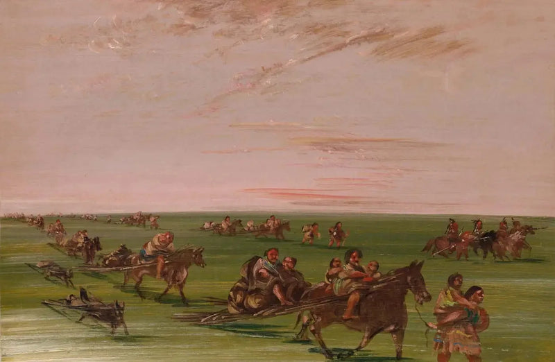 Acampamento móvel da tribo Sioux - George Catlin