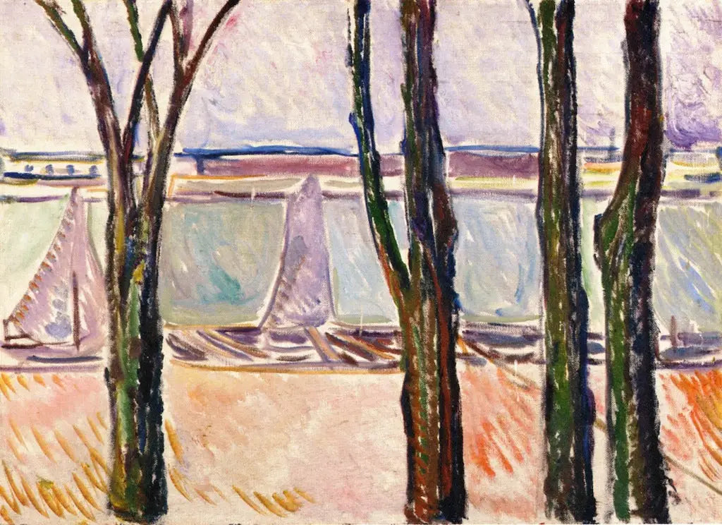 Reproduction du tableau « canal à Warnemünde - Edvard Munch » par Alpha Reproduction en peinture à l’huile