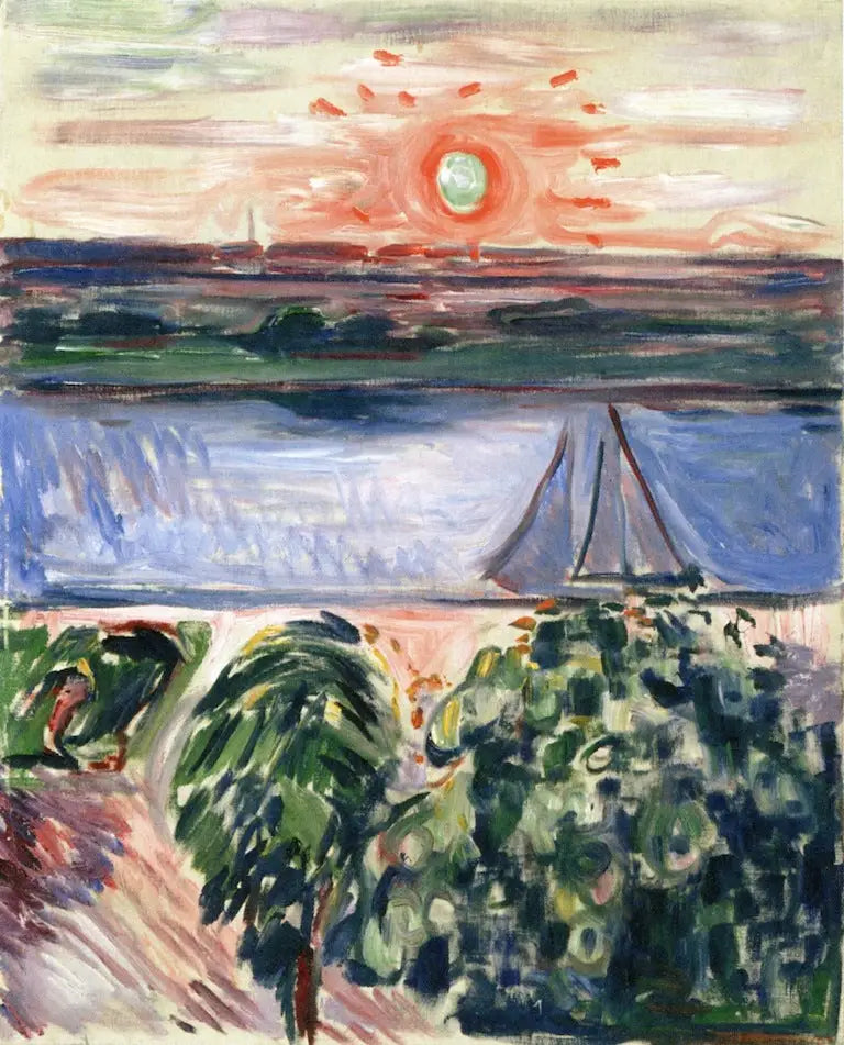 canal ao pôr do sol - Edvard Munch
