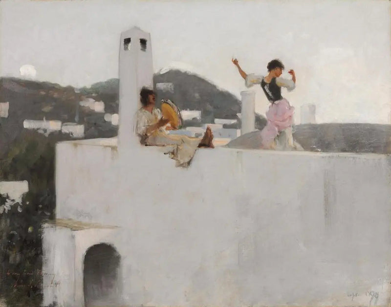 Capri Girl em um telhado - John Singer Sargent