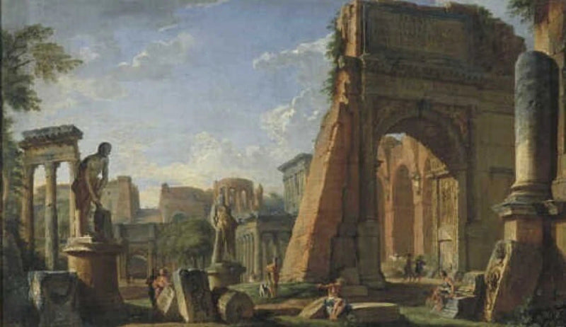 Capricho com motivos do Fórum Romano - Giovanni Paolo Panini