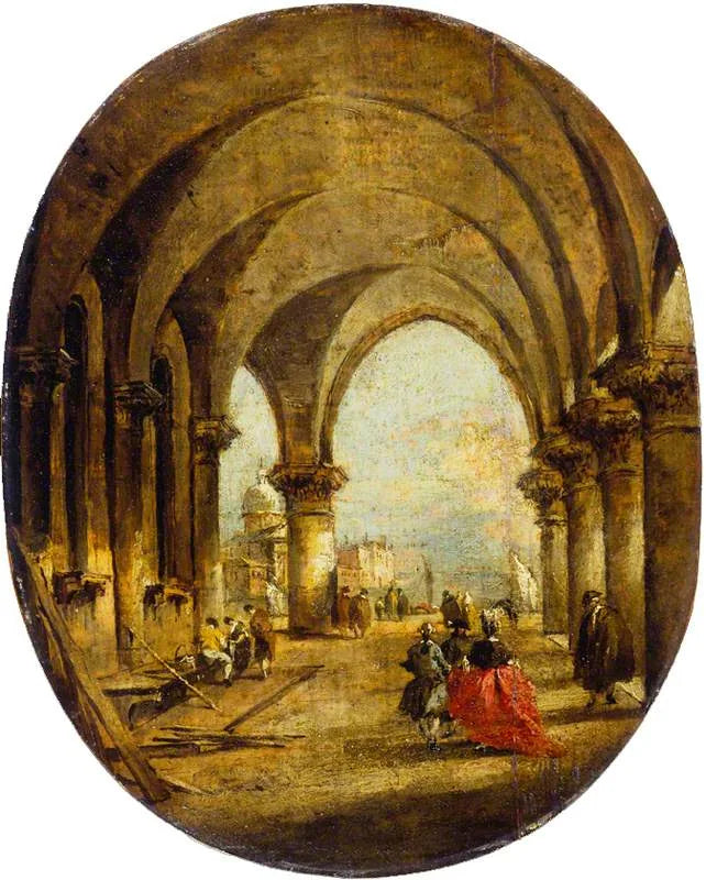 Capriccio com a arcada do Palácio dos Doges e San Giorgio Maggiore - Francesco Guardi