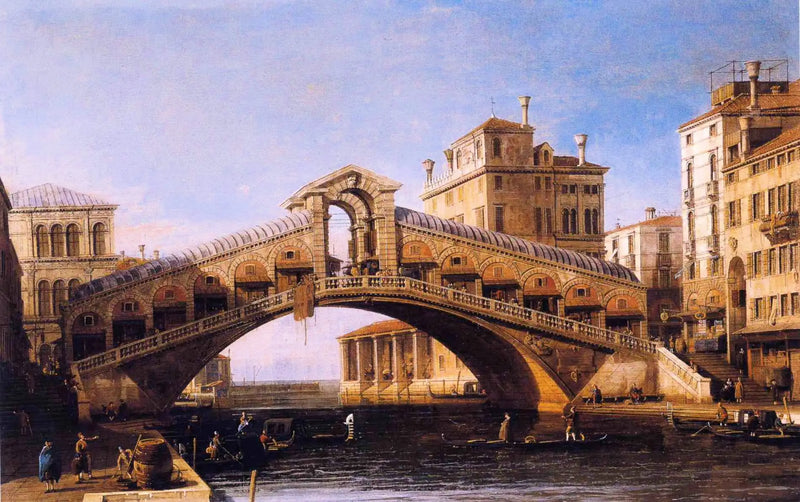 Capricho do Rialto com a lagoa ao fundo - Canaletto