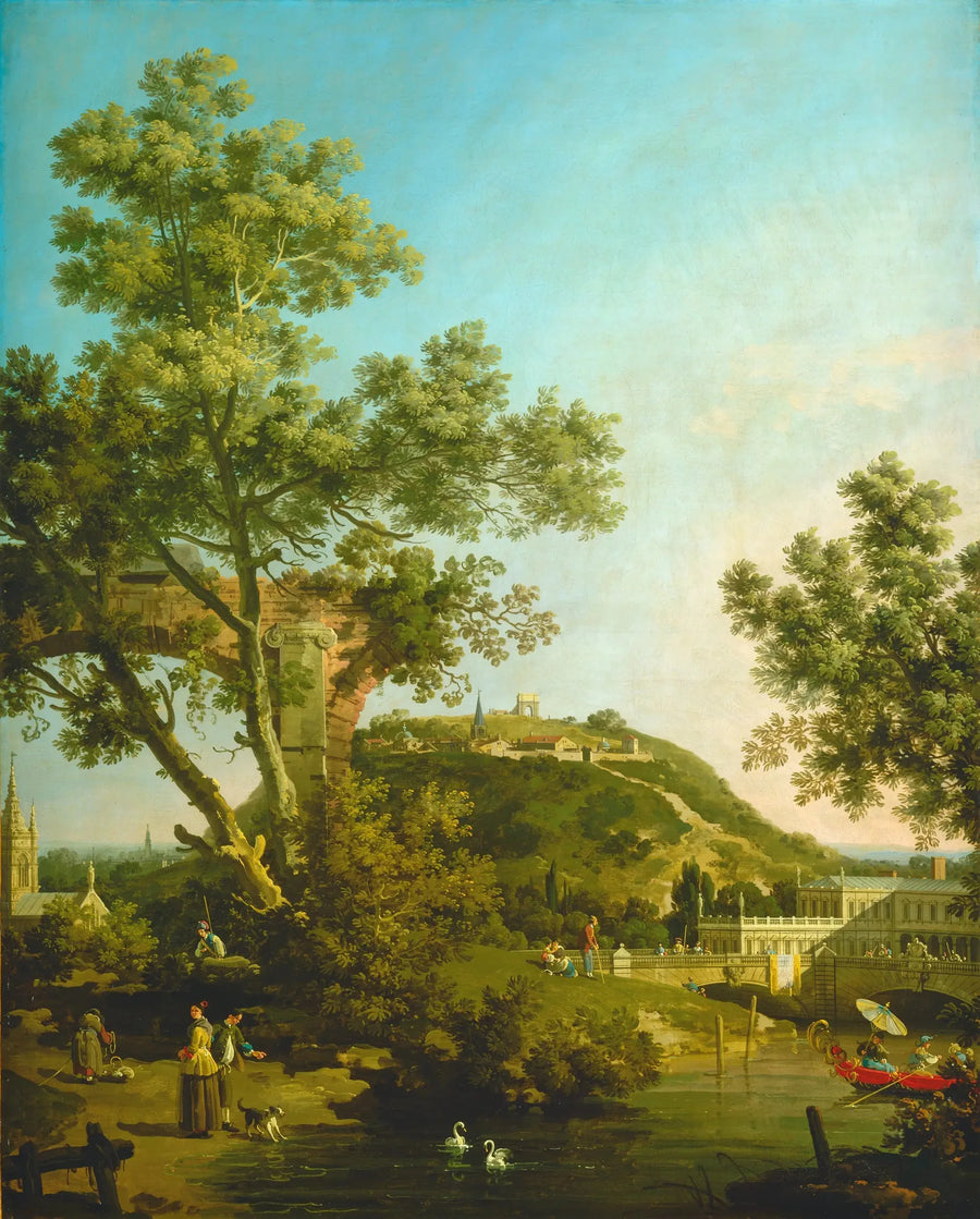 Capricho: paisagem inglesa com um palácio - Canaletto
