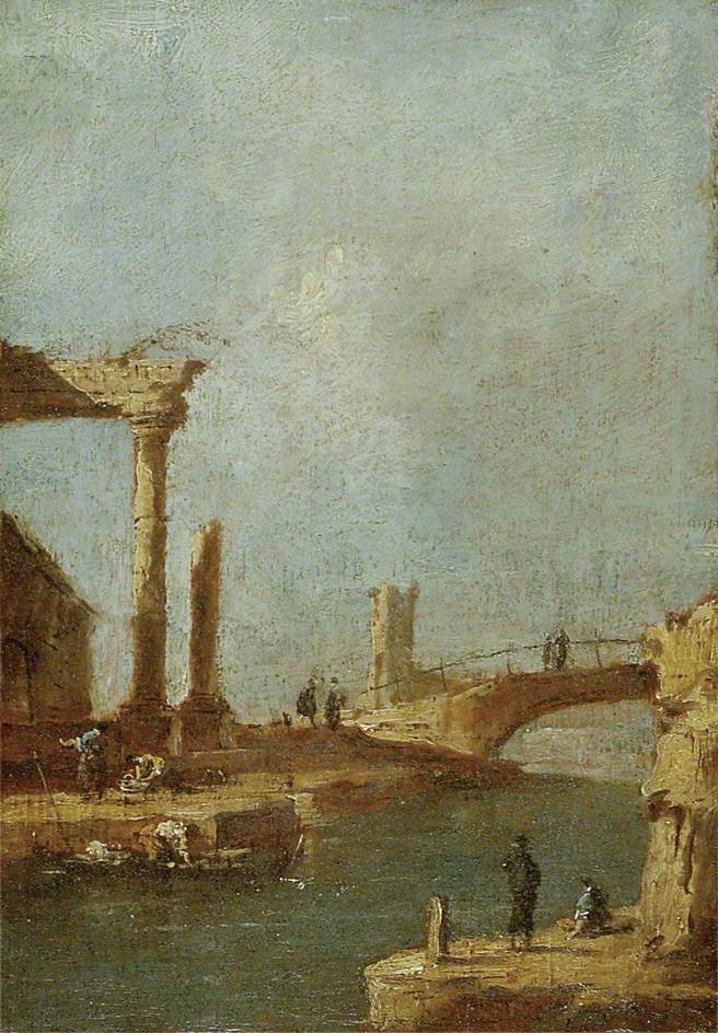 Capriccio: Ruínas e uma ponte - Francesco Guardi