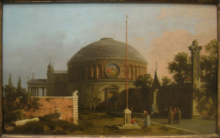 Capricho: uma igreja circular com cúpula - Canaletto