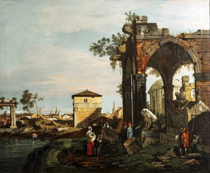 Caprice com ruínas e a Porta Portello, em Pádua - Canaletto