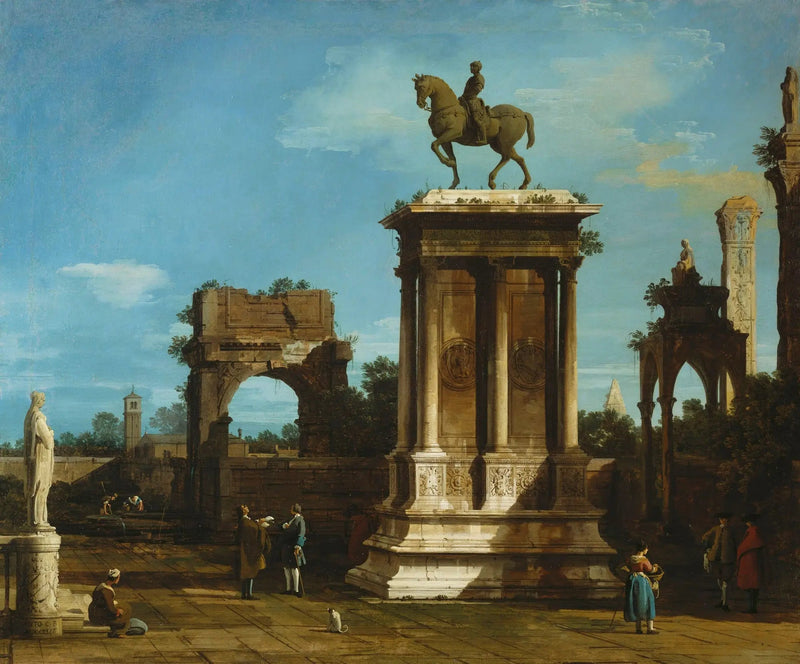 Caprice do monumento Colleoni - Canaletto
