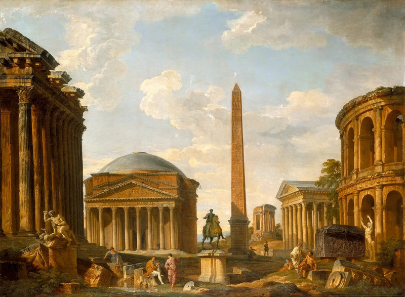 Caprice romano: o Panteão e outros monumentos - Giovanni Paolo Panini