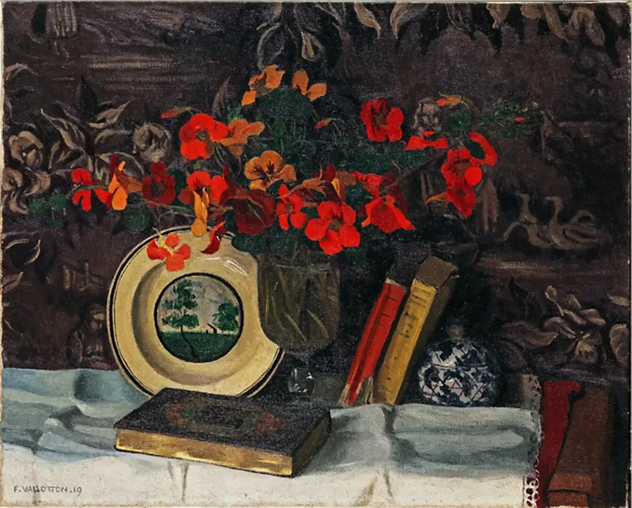 Capucines, fundo violeta - Félix Vallotton