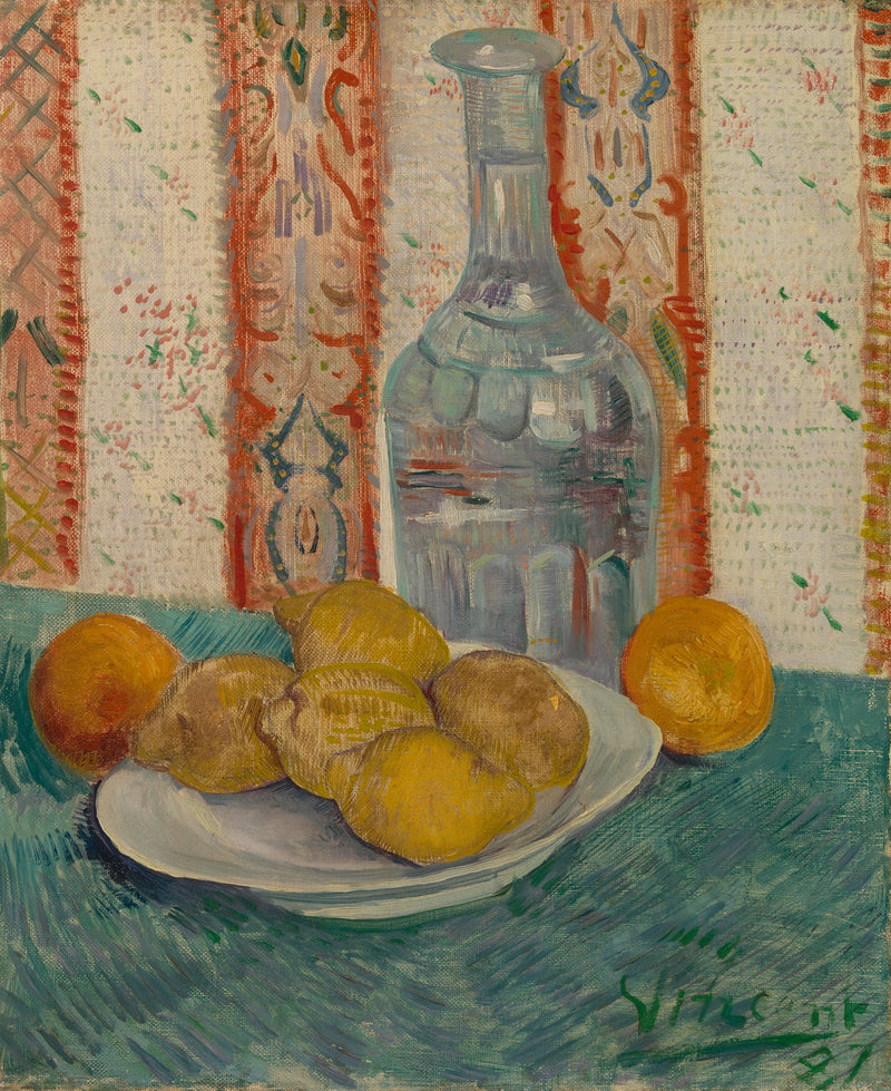 Jarra e prato com frutas cítricas - Vincent van Gogh