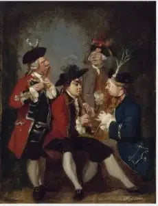 Caricatura de Sir Thomas Kennedy, James Caulfield, o visconde Charlemont, o honorável John Ward e Richard Phelps - Joshua Reynolds