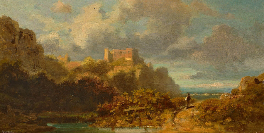 Landschaft mit Burg - Carl Spitzweg