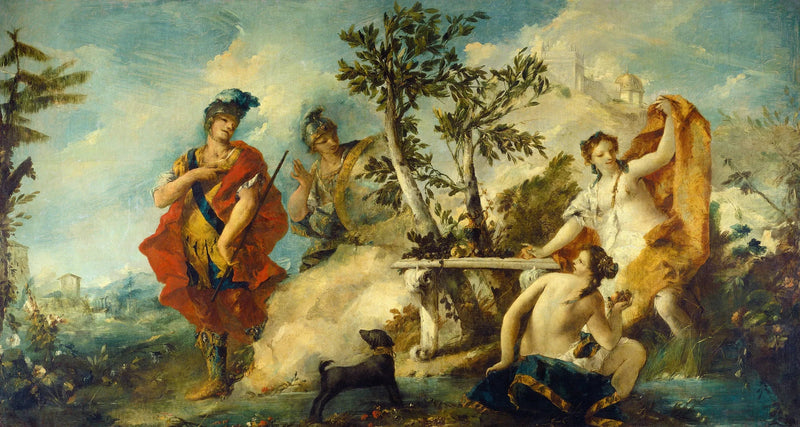 Carlo e Ubaldo resistentes aos encantamentos das ninfas de Armida - Francesco Guardi