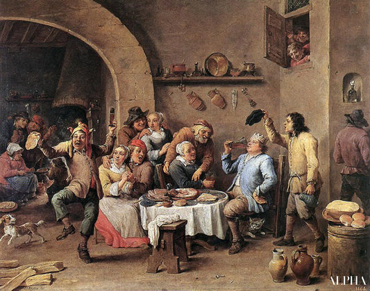 Carnaval : "Le roi boit" - David The Younger Teniers - Reproductions de tableaux et peintures haut de gamme