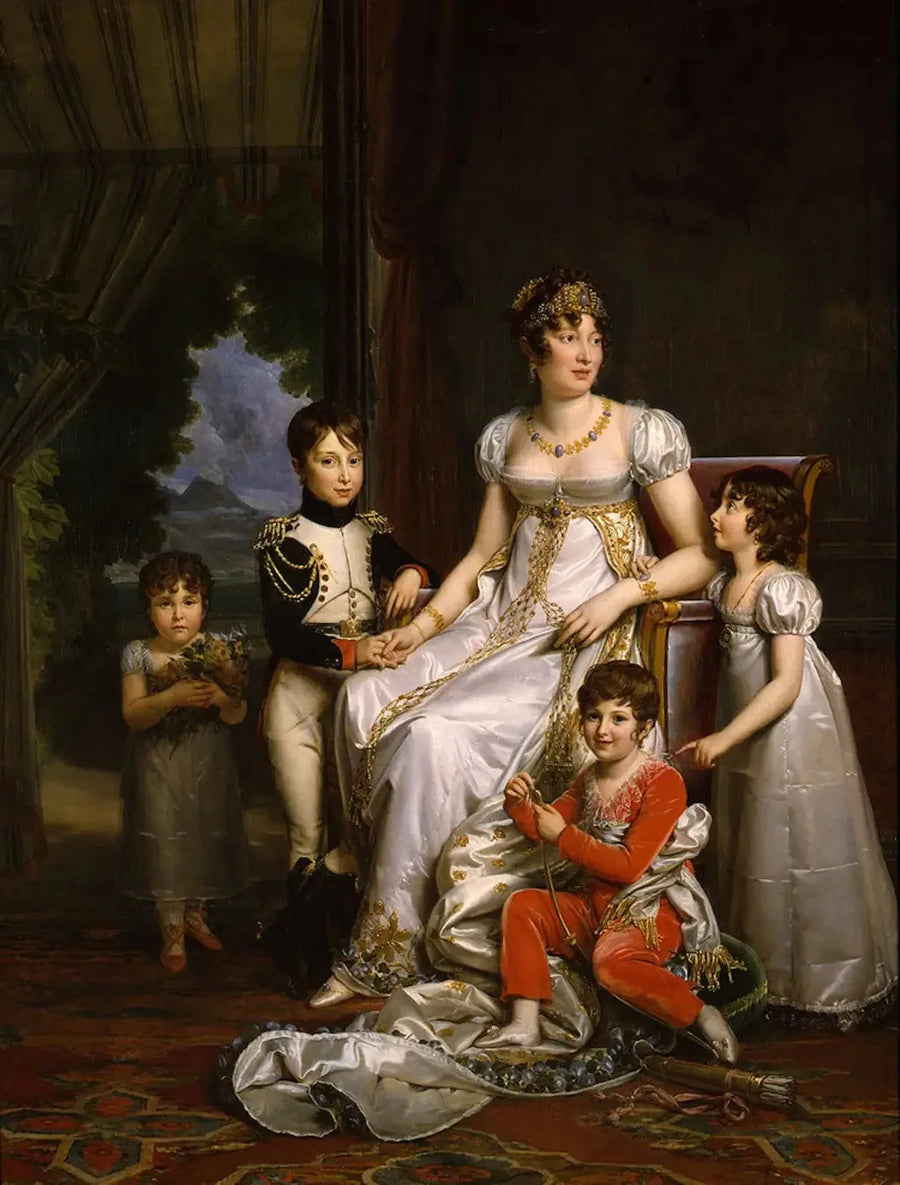 Caroline, rainha de Nápoles e seus filhos - François Gérard