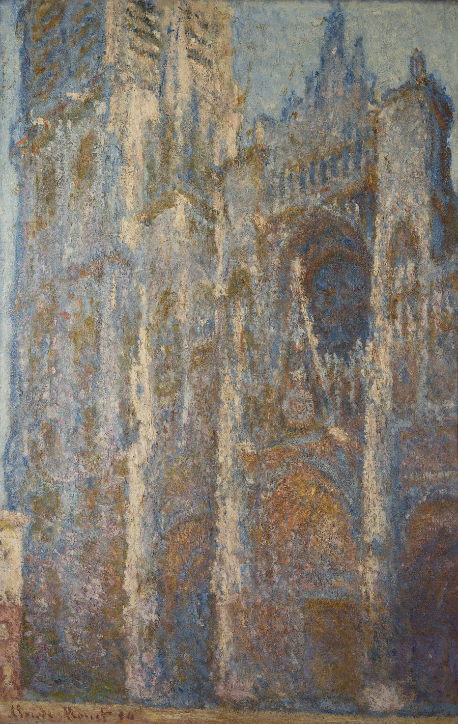 A Catedral de Rouen, o Portal e a Torre d'Albane, Meio-dia - Claude Monet