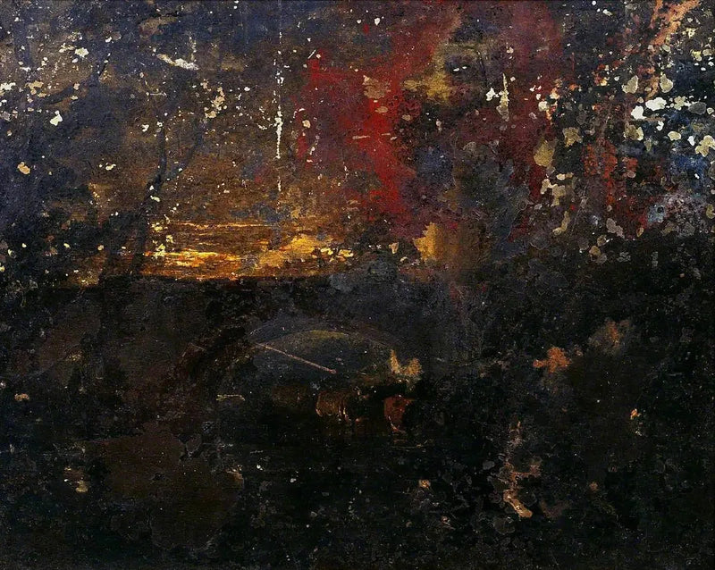 Gado em um Riacho sob uma Ponte - J. M. W. Turner