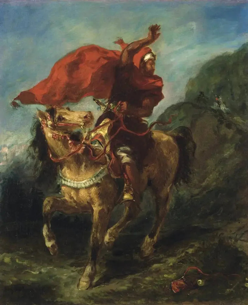 Cavaleiro árabe dando um sinal - Eugène Delacroix