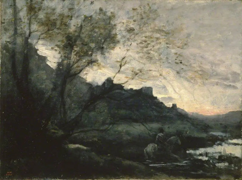 Cavalheiro na água - Jean-Baptiste Camille Corot