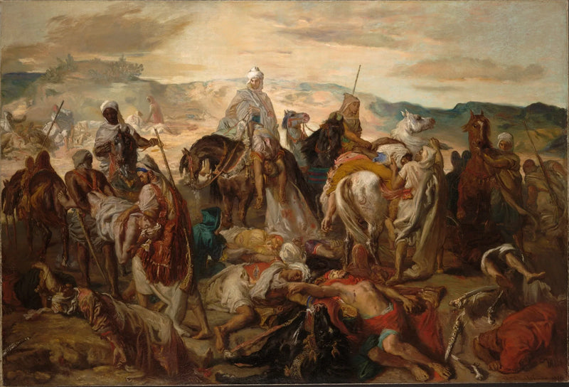Cavalos árabes removendo seus mortos - Théodore Chassériau