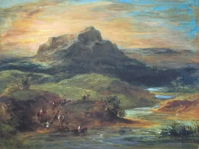 Cavaleiros árabes atravessando o Sébou - Eugène Delacroix