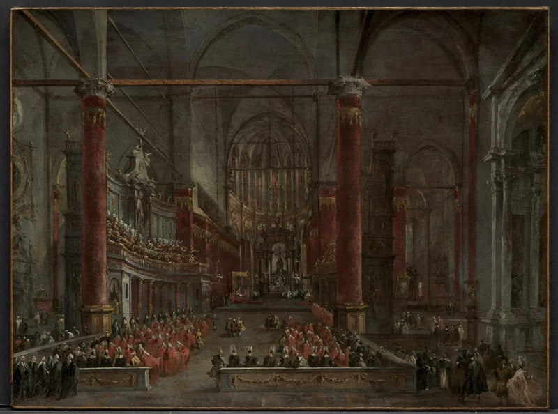 Cerimônia pontifical na igreja de São João Batista de Veneza, 1782 - Francesco Guardi