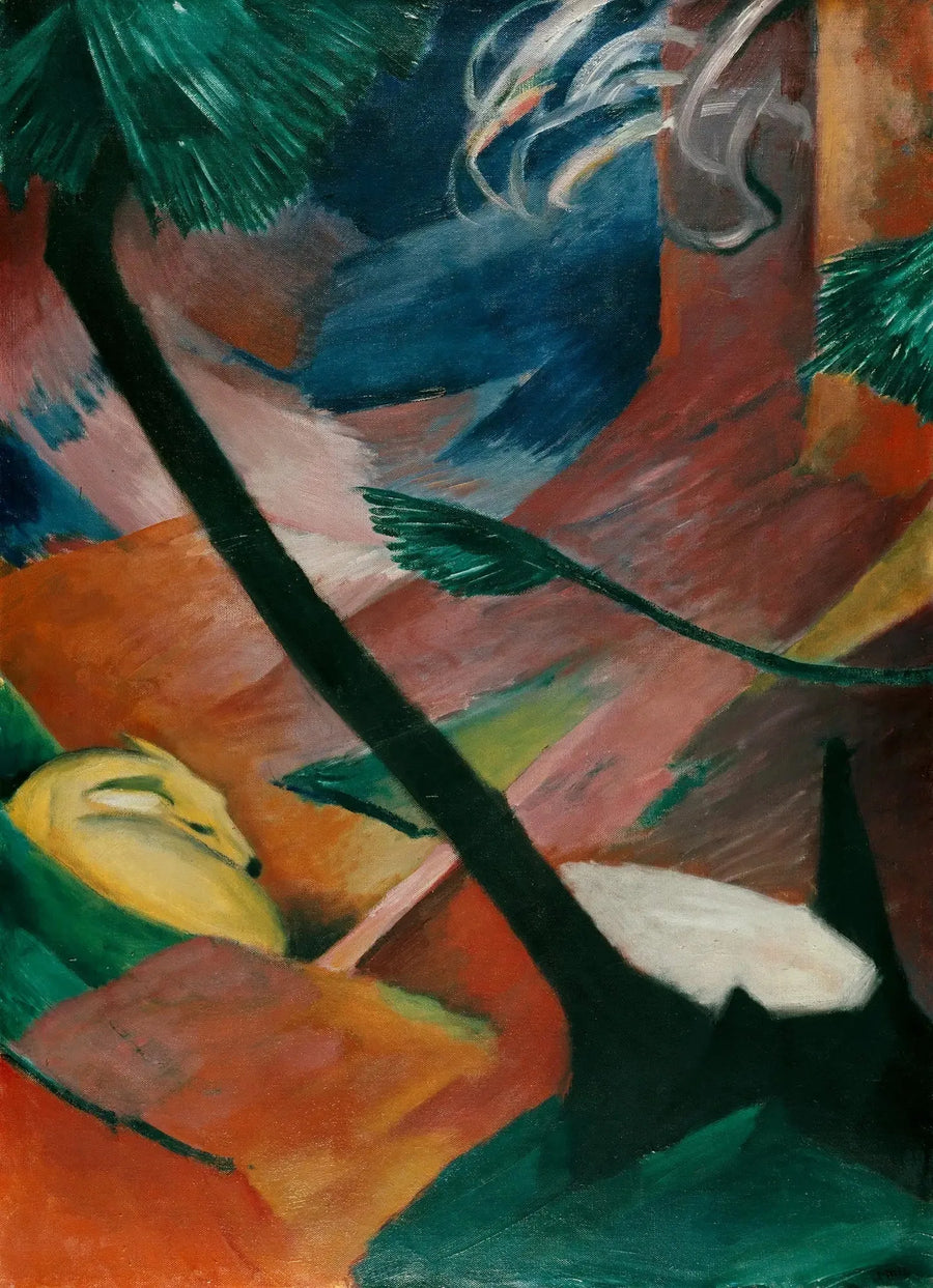 Cervo na floresta II - Franz Marc