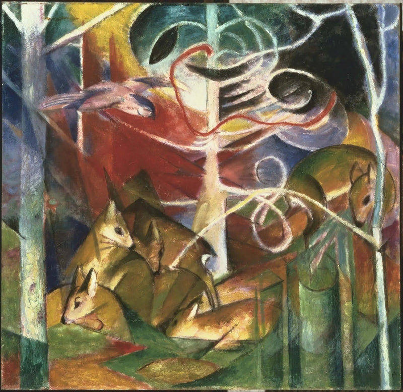 Cervos na floresta I - Franz Marc