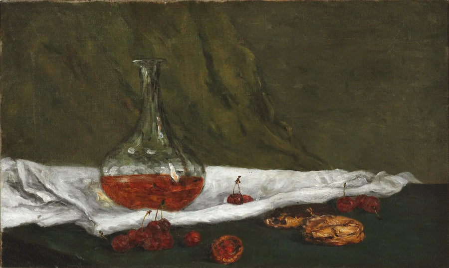 Cerejas e decanter - Paul Gauguin