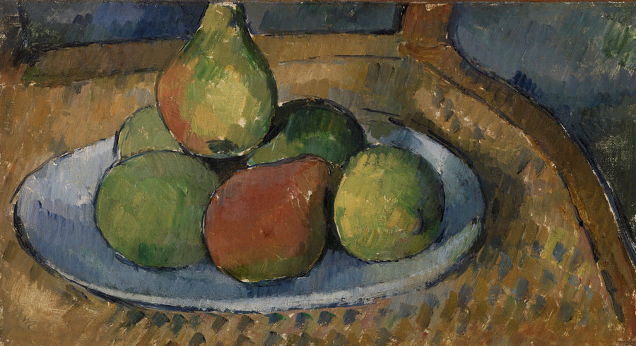 Prato de frutas sobre uma cadeira - Paul Cézanne