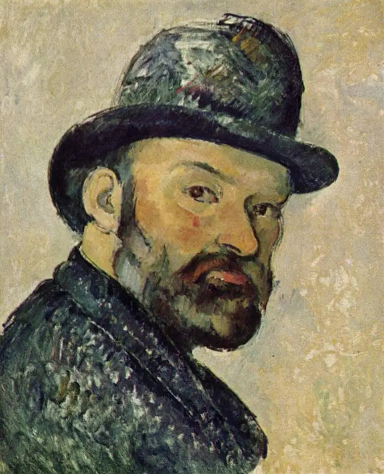 Cézanne com chapéu-coco, esboço - Paul Cézanne