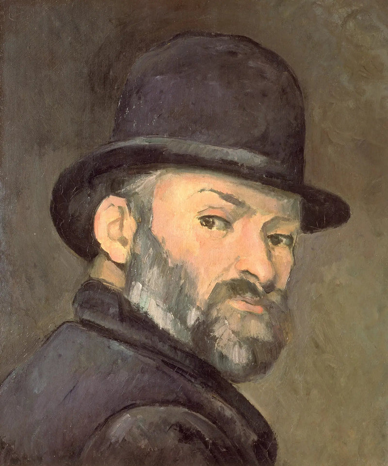 Cezanne com chapéu-coco - Paul Cézanne